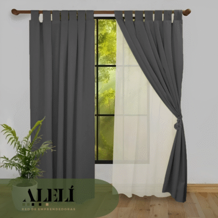 Cortina Doble Tropical c/ Voile 145 x 210
