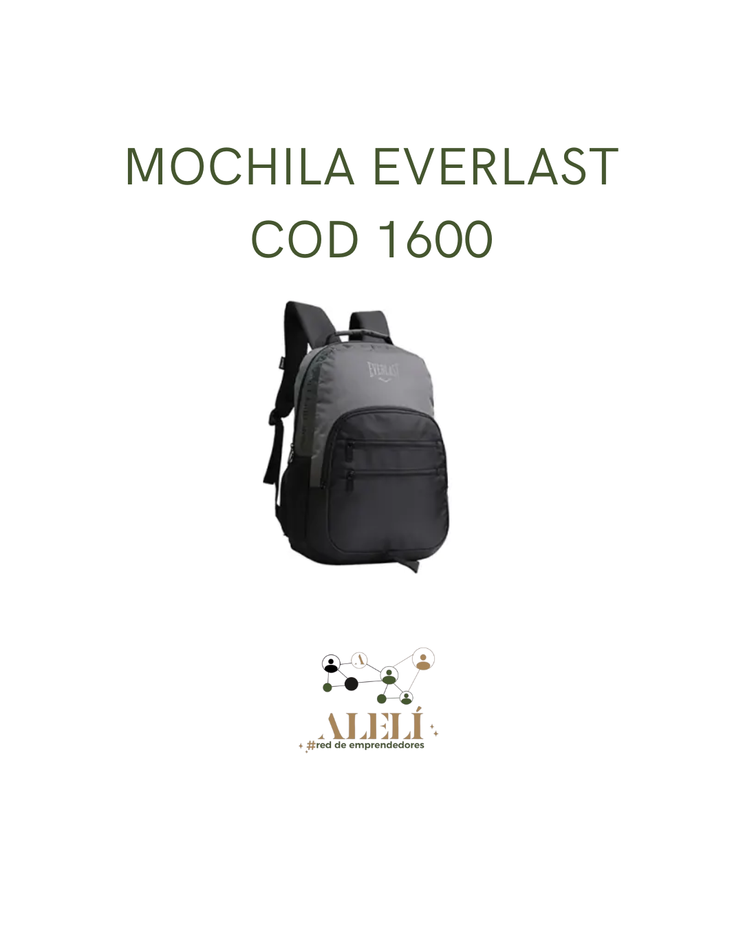 Mochila Everlast 16057 Material 100% Poliester Dimensiones Alto 39 cm X Ancho 29 cm X Profundidad 12 cm. (23)
